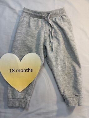 H&M -18M - Organic Cotton Grey Kids Jogger Pants